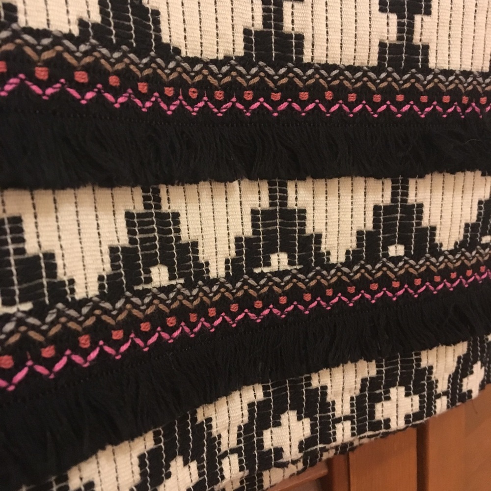 Merona Black and White fringe skirt 18 NWT - Picture 7 of 8